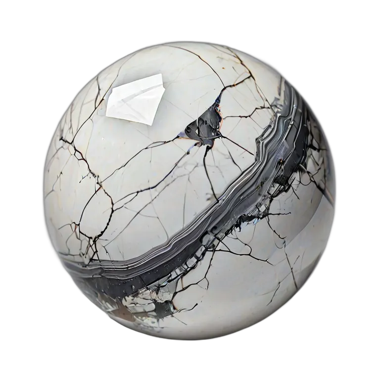 灰色の縞模様の白いハウライト 透過 PNG 画像 フリー素材 #9758