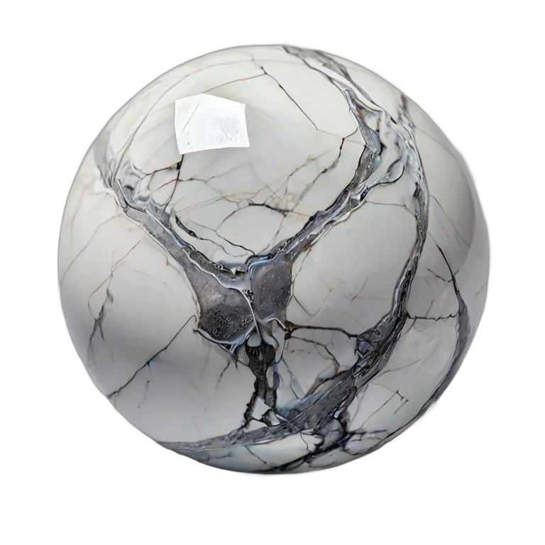 灰色の縞模様の白いハウライト 透過 PNG 画像 フリー素材 #9760