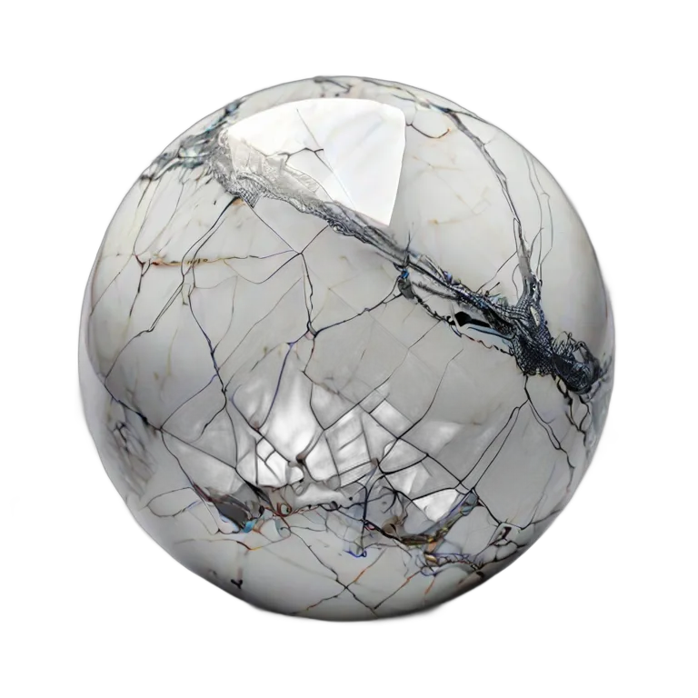 灰色の縞模様の白いハウライト 透過 PNG 画像 フリー素材 #9762