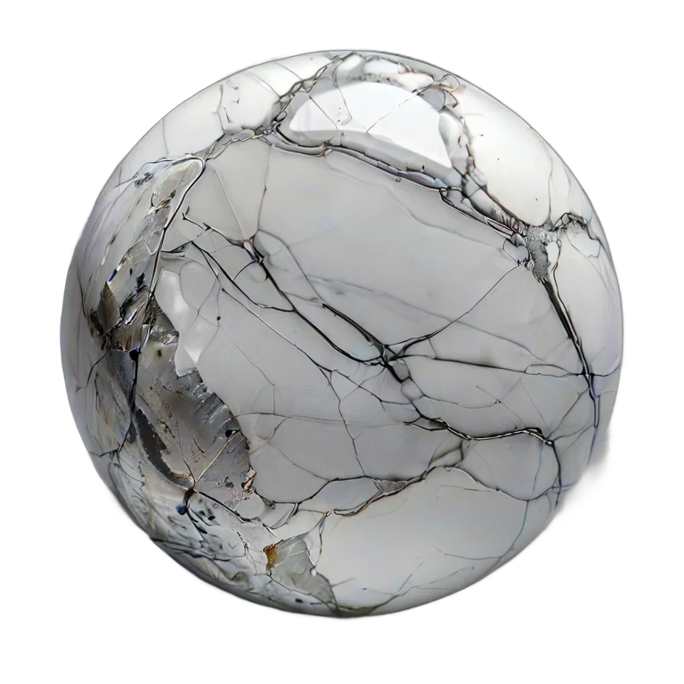 灰色の縞模様の白いハウライト 透過 PNG 画像 フリー素材 #9763