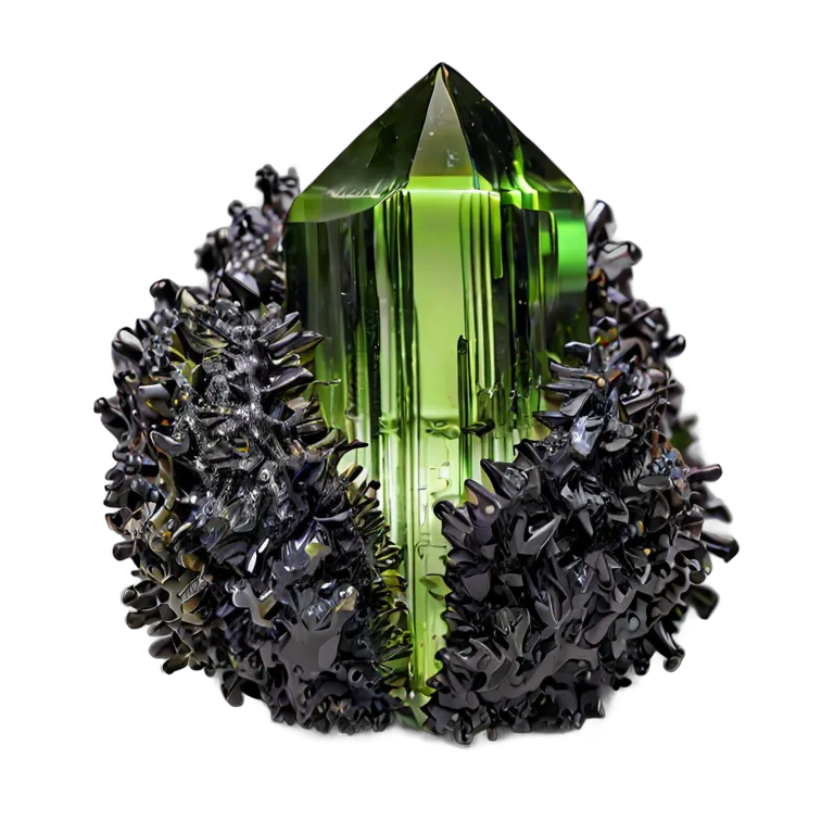 高級品 宝石 モルダバイトグリーンテクタイト 透過 PNG 画像 フリー素材 #9672