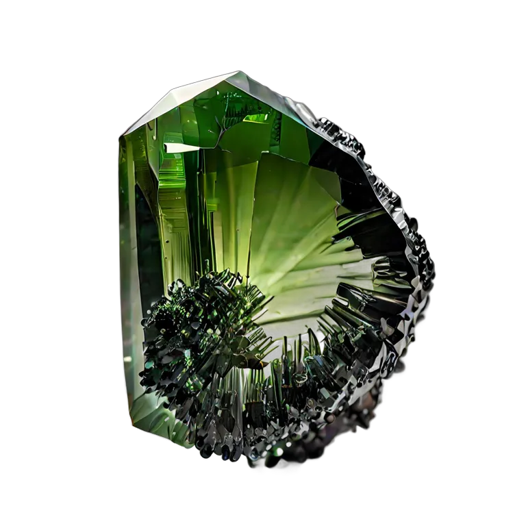 高級品 宝石 モルダバイトグリーンテクタイト 透過 PNG 画像 フリー素材 #9685