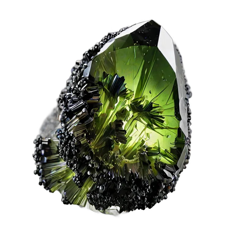 高級品 宝石 モルダバイトグリーンテクタイト 透過 PNG 画像 フリー素材 #9686