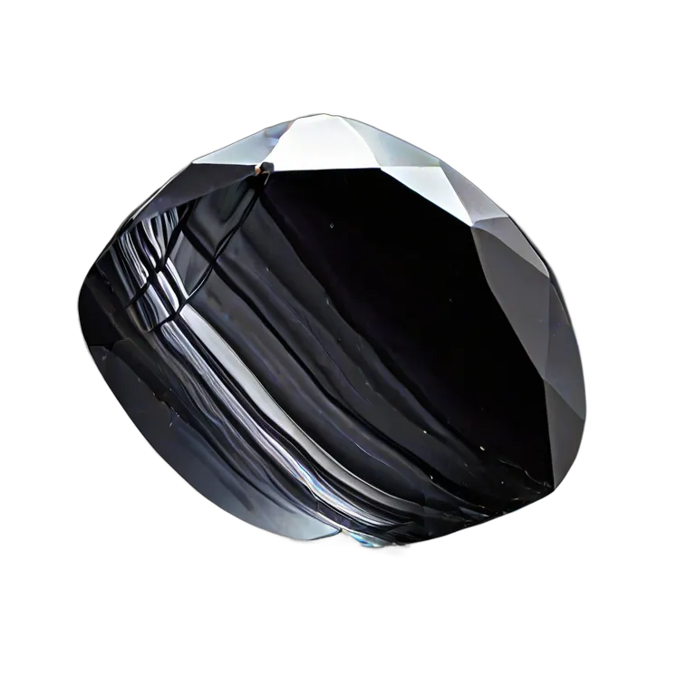 高級品 宝石 黒曜石の黒いガラス 透過 PNG 画像 フリー素材 #9689