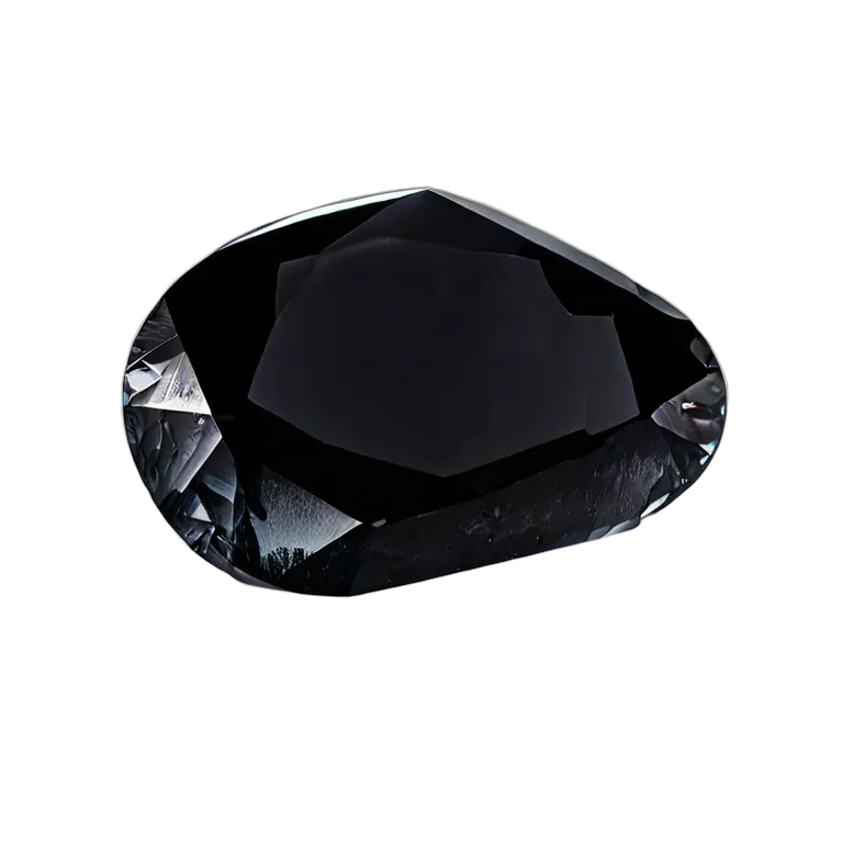 高級品 宝石 黒曜石の黒いガラス 透過 PNG 画像 フリー素材 #9692