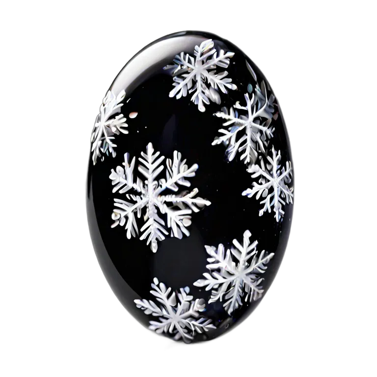 高級品 宝石 スノーフレークオブシディアンブラックアンドホワイト 透過 PNG 画像 フリー素材 #9696