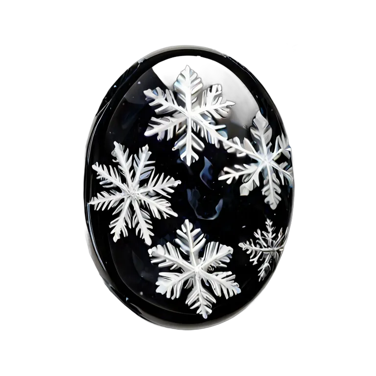 高級品 宝石 スノーフレークオブシディアンブラックアンドホワイト 透過 PNG 画像 フリー素材 #9698