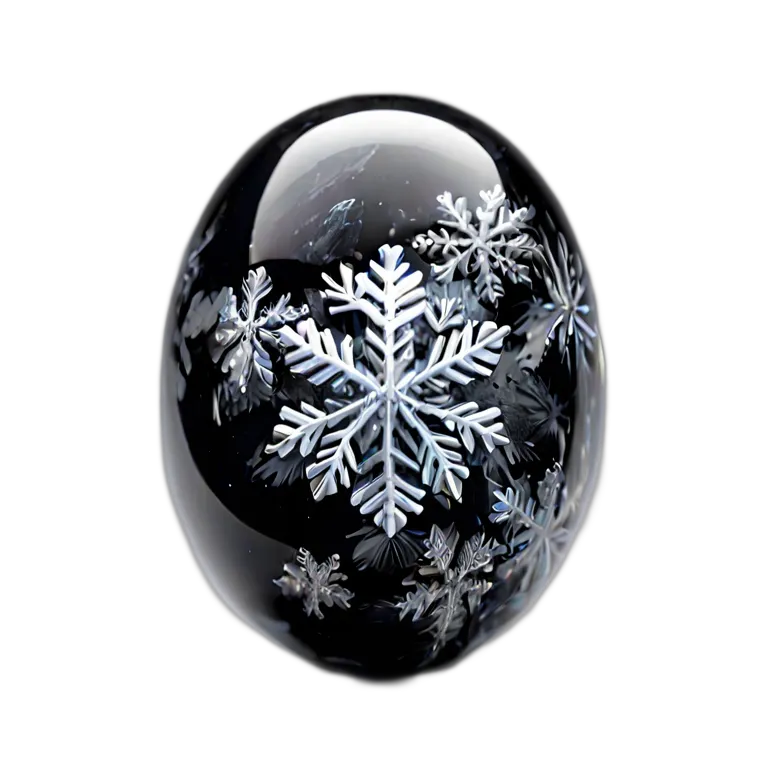 高級品 宝石 スノーフレークオブシディアンブラックアンドホワイト 透過 PNG 画像 フリー素材 #9699