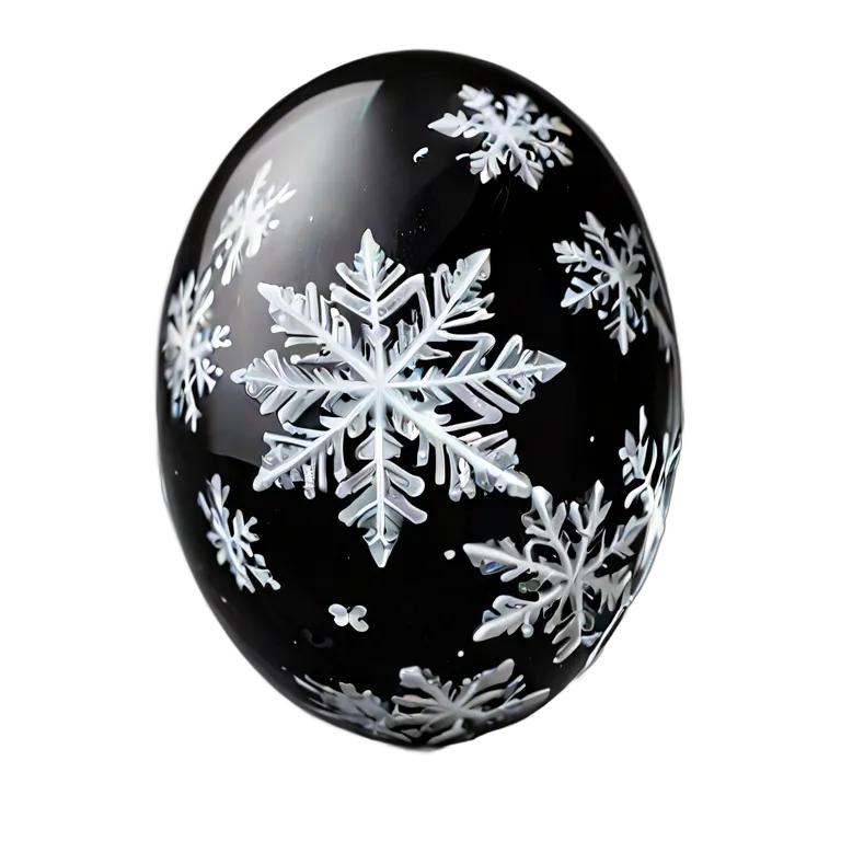 高級品 宝石 スノーフレークオブシディアンブラックアンドホワイト 透過 PNG 画像 フリー素材 #9702