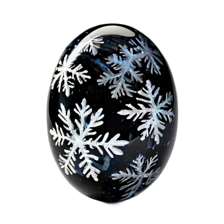 高級品 宝石 スノーフレークオブシディアンブラックアンドホワイト 透過 PNG 画像 フリー素材 #9703