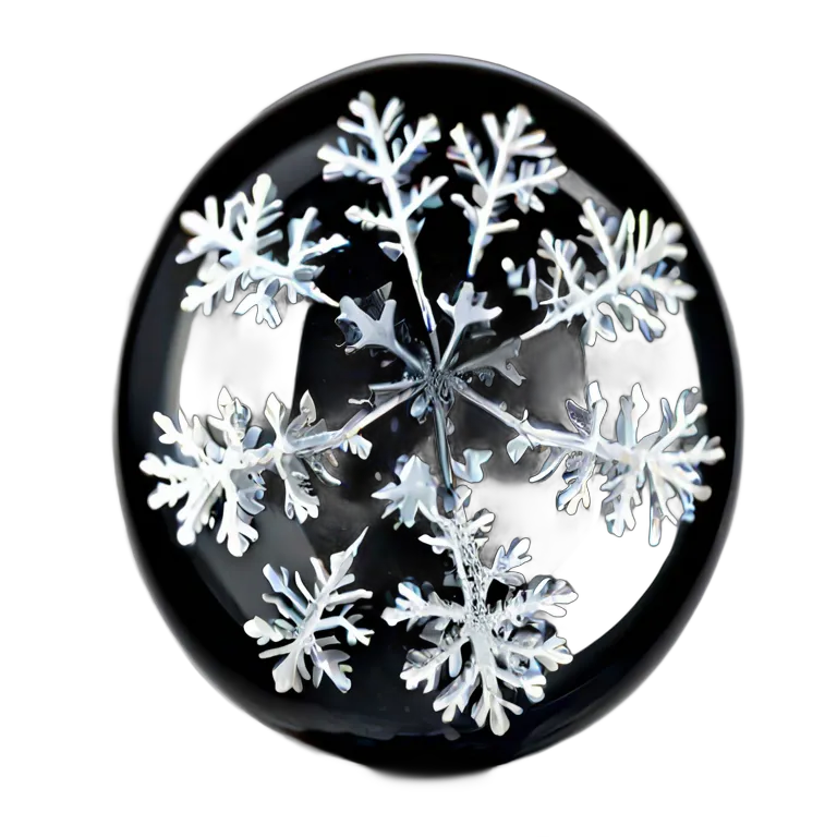 高級品 宝石 スノーフレークオブシディアンブラックアンドホワイト 透過 PNG 画像 フリー素材 #9704