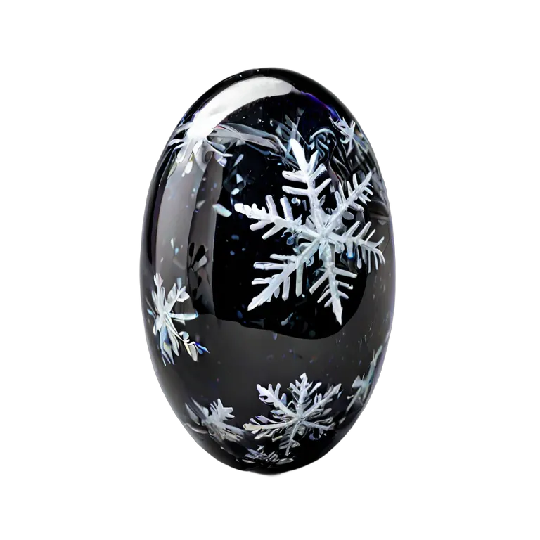 高級品 宝石 スノーフレークオブシディアンブラックアンドホワイト 透過 PNG 画像 フリー素材 #9707