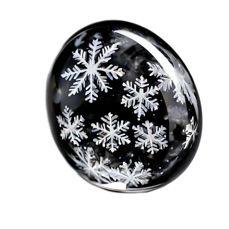 高級品 宝石 スノーフレークオブシディアンブラックアンドホワイト 透過 PNG 画像 フリー素材 #9708