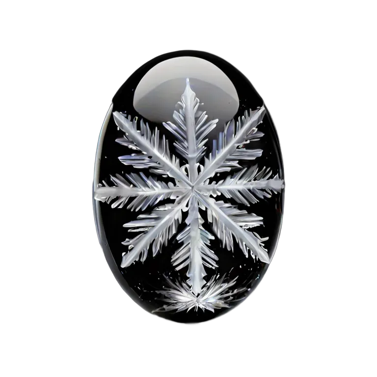 高級品 宝石 スノーフレークオブシディアンブラックアンドホワイト 透過 PNG 画像 フリー素材 #9709