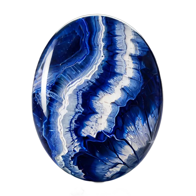 高級品 宝石 白い脈を持つソーダライトブルー 透過 PNG 画像 フリー素材 #9726