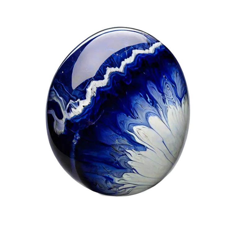 高級品 宝石 白い脈を持つソーダライトブルー 透過 PNG 画像 フリー素材 #9730