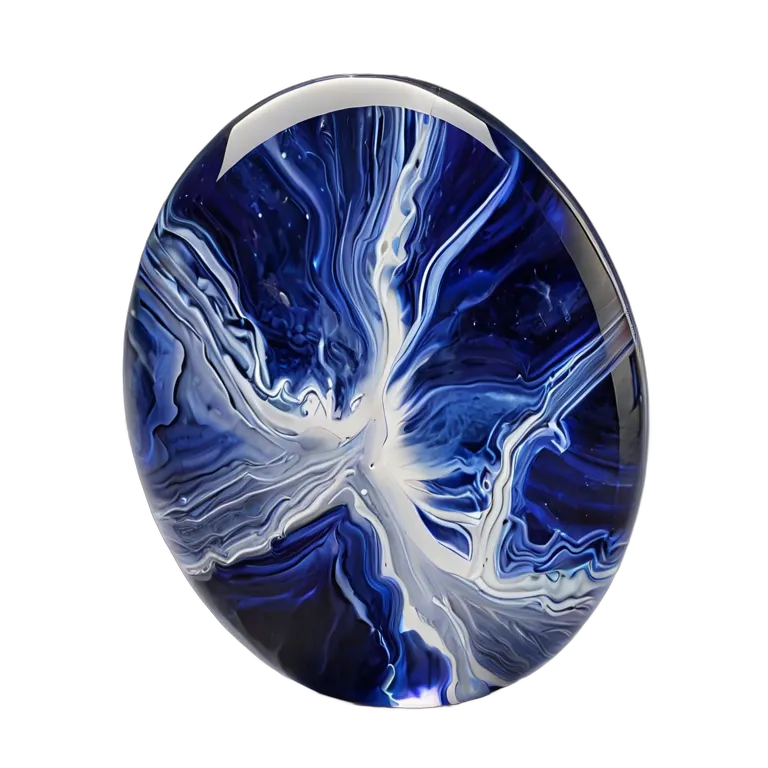 高級品 宝石 白い脈を持つソーダライトブルー 透過 PNG 画像 フリー素材 #9734