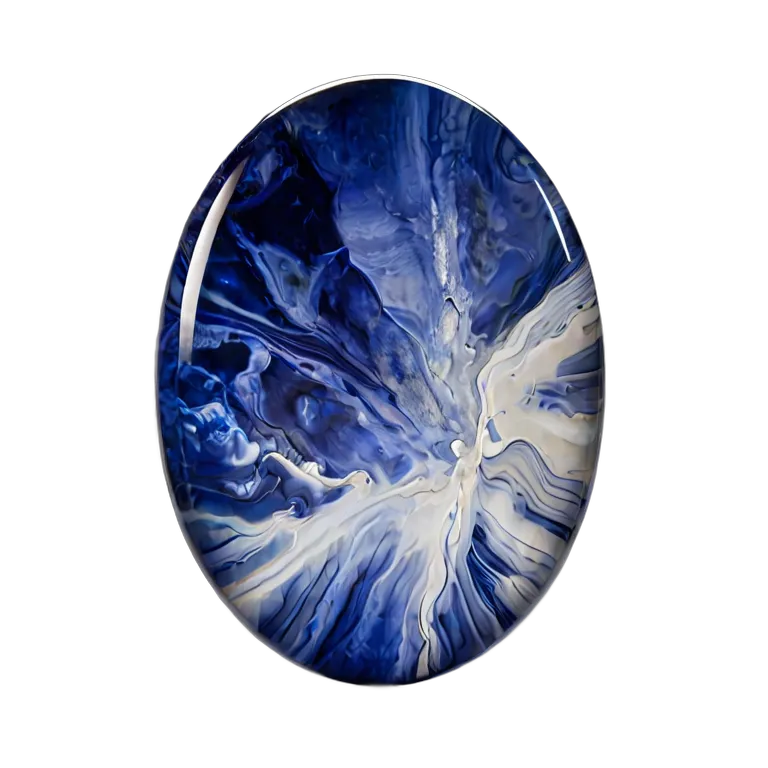 白い脈を持つソーダライトブルー 透過 PNG 画像 フリー素材 #9743