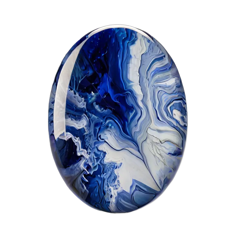 高級品 宝石 白い脈を持つソーダライトブルー 透過 PNG 画像 フリー素材 #9744