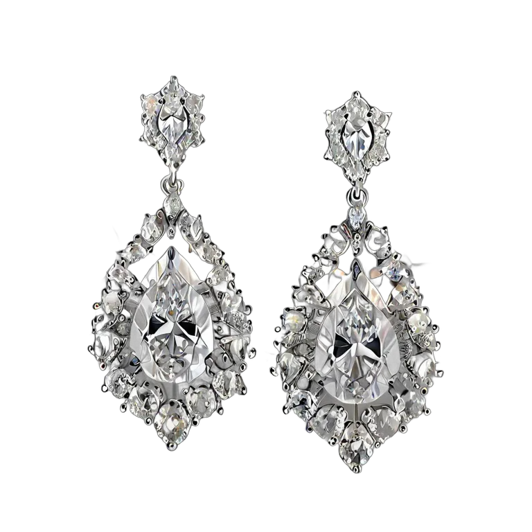 سلع فاخرة مجوهرات أقراط متدلية مرصعة بالألماس صورة PNG شفافة مجانية #8421