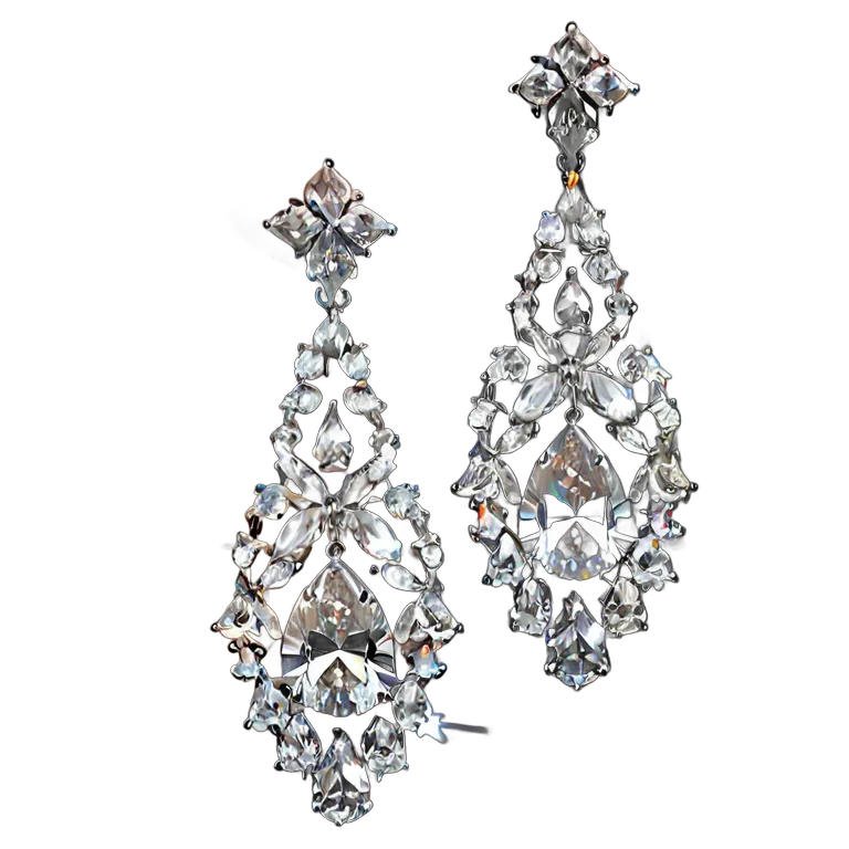 سلع فاخرة مجوهرات أقراط متدلية مرصعة بالألماس صورة PNG شفافة مجانية #8422