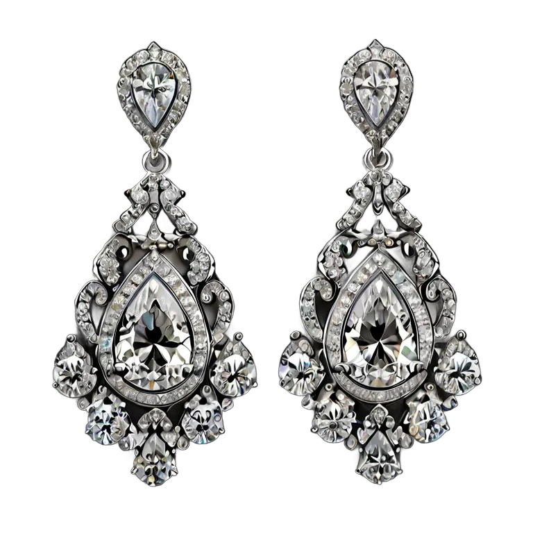 سلع فاخرة مجوهرات أقراط متدلية مرصعة بالألماس صورة PNG شفافة مجانية #8423