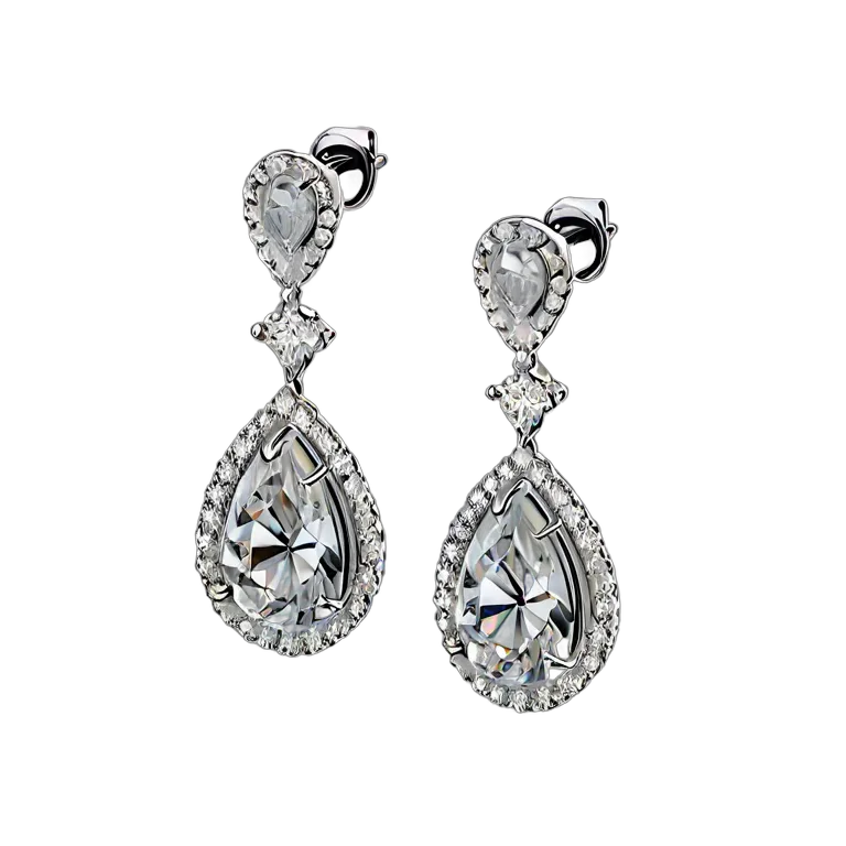 سلع فاخرة مجوهرات أقراط متدلية مرصعة بالألماس صورة PNG شفافة مجانية #8424