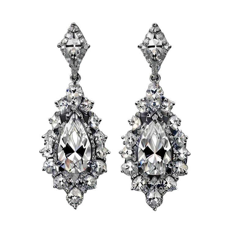 سلع فاخرة مجوهرات أقراط متدلية مرصعة بالألماس صورة PNG شفافة مجانية #8425