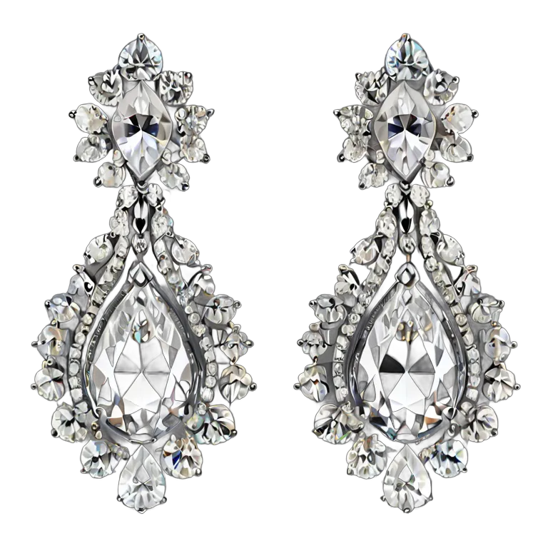 سلع فاخرة مجوهرات أقراط متدلية مرصعة بالألماس صورة PNG شفافة مجانية #8426