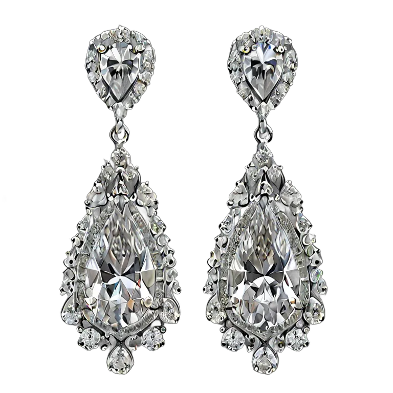 سلع فاخرة مجوهرات أقراط متدلية مرصعة بالألماس صورة PNG شفافة مجانية #8427