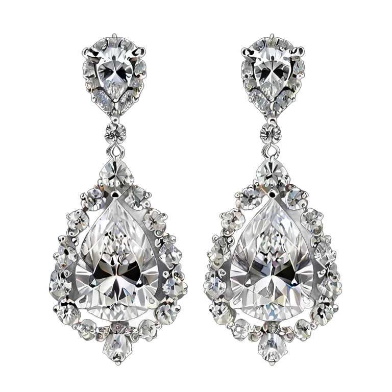 سلع فاخرة مجوهرات أقراط متدلية مرصعة بالألماس صورة PNG شفافة مجانية #8430