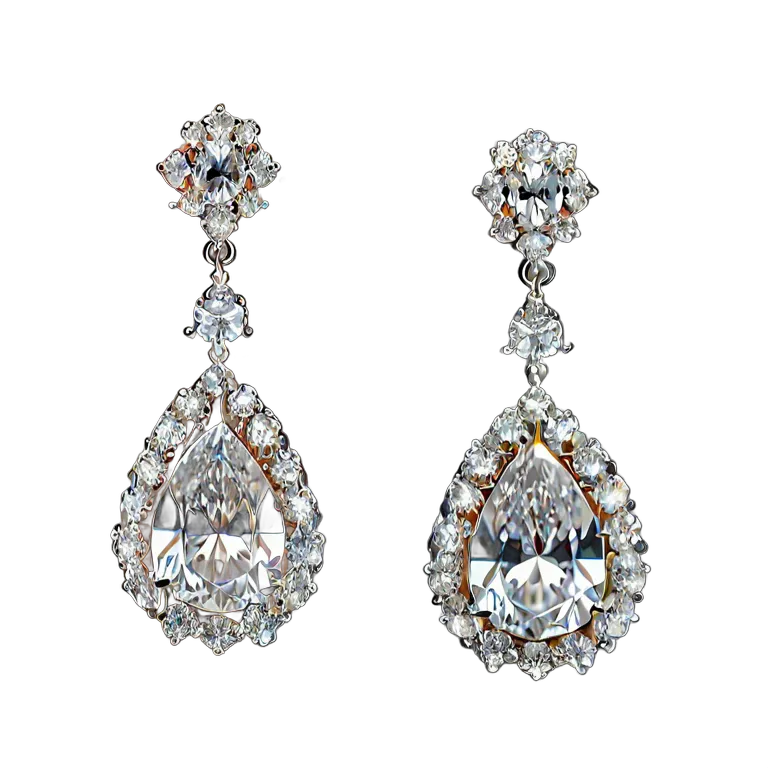 سلع فاخرة مجوهرات أقراط متدلية مرصعة بالألماس صورة PNG شفافة مجانية #8431