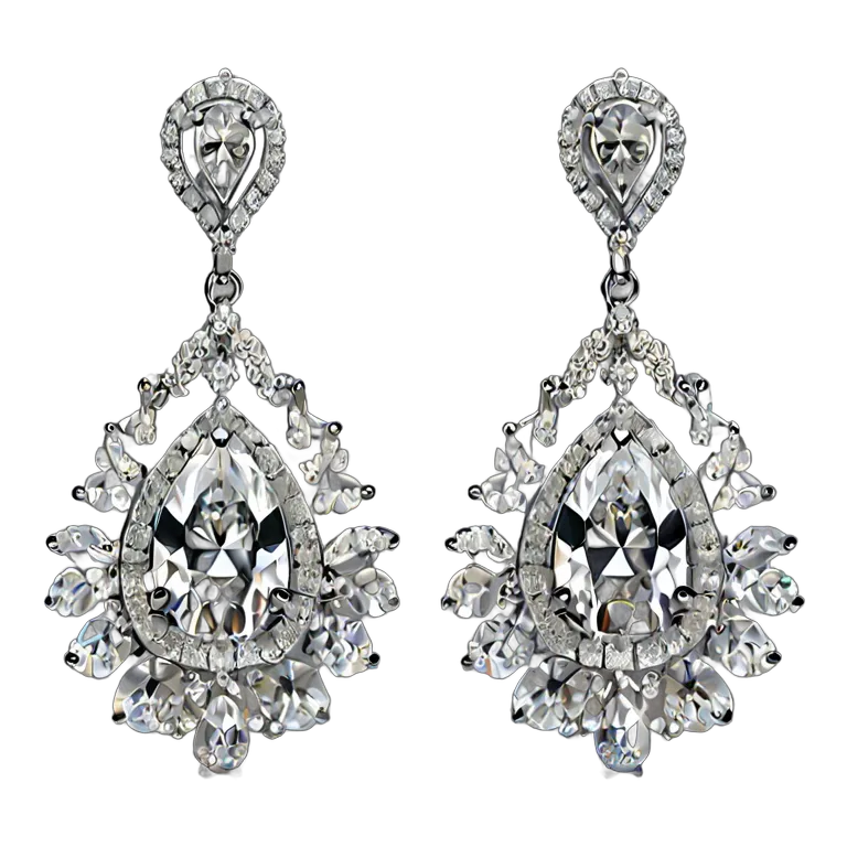 سلع فاخرة مجوهرات أقراط متدلية مرصعة بالألماس صورة PNG شفافة مجانية #8432