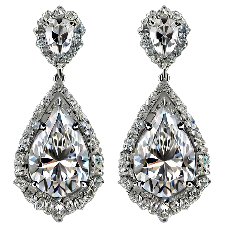 سلع فاخرة مجوهرات أقراط متدلية مرصعة بالألماس صورة PNG شفافة مجانية #8433