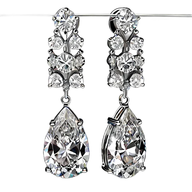 سلع فاخرة مجوهرات أقراط متدلية مرصعة بالألماس صورة PNG شفافة مجانية #8435