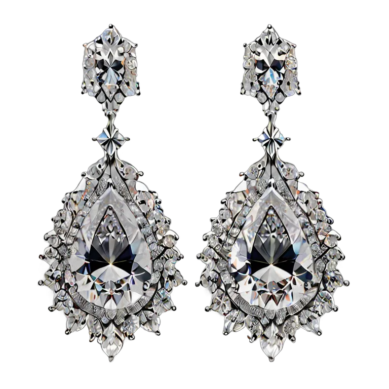 سلع فاخرة مجوهرات أقراط متدلية مرصعة بالألماس صورة PNG شفافة مجانية #8436