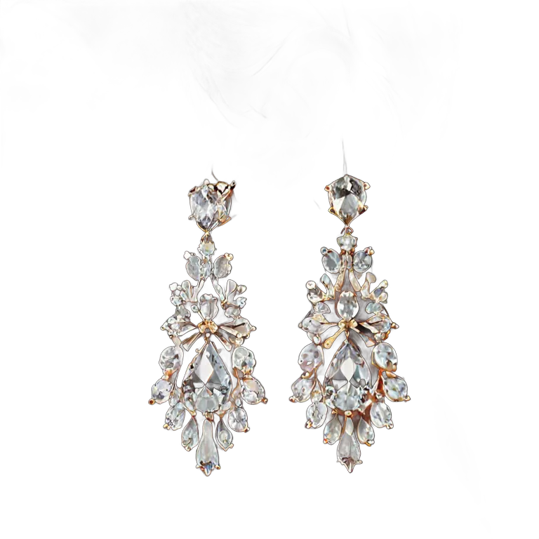 سلع فاخرة مجوهرات أقراط متدلية مرصعة بالألماس صورة PNG شفافة مجانية #8437