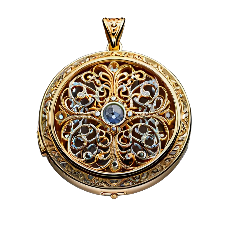 高級品 ジュエリー フィリグリーゴールドロケット 透過 PNG 画像 フリー素材 #8404