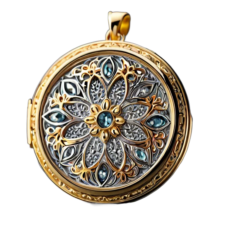 高級品 ジュエリー フィリグリーゴールドロケット 透過 PNG 画像 フリー素材 #8414