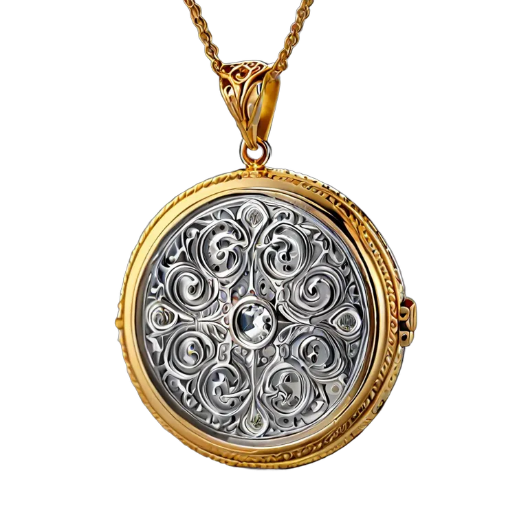 高級品 ジュエリー フィリグリーゴールドロケット 透過 PNG 画像 フリー素材 #8418