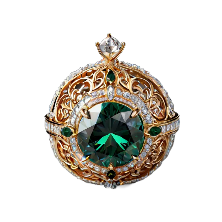 高級品 ジュエリー エメラルドのロイヤルオーブ 透過 PNG 画像 フリー素材 #8488