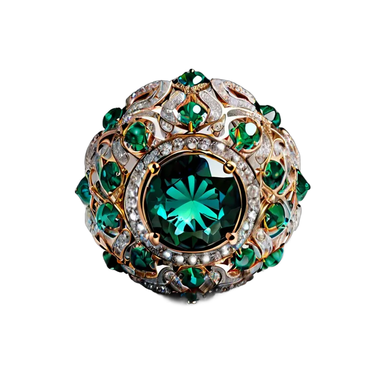 高級品 ジュエリー エメラルドのロイヤルオーブ 透過 PNG 画像 フリー素材 #8492