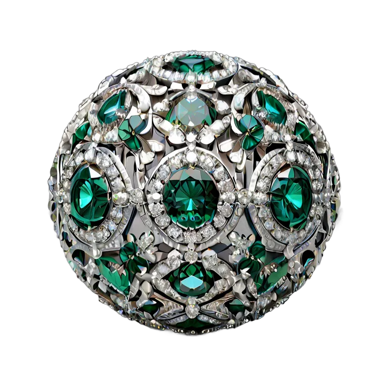 高級品 ジュエリー エメラルドのロイヤルオーブ 透過 PNG 画像 フリー素材 #8493