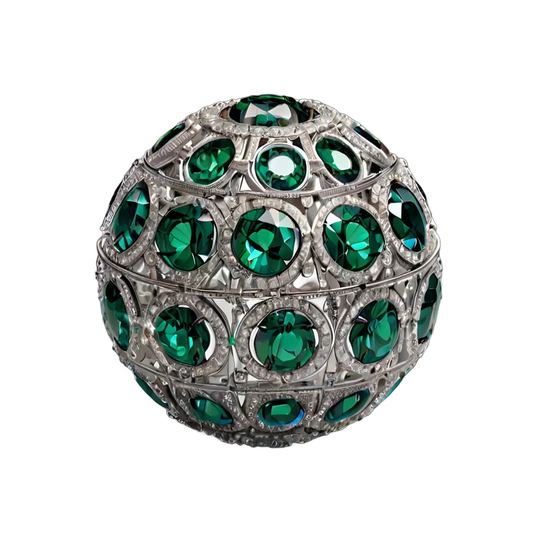 高級品 ジュエリー エメラルドのロイヤルオーブ 透過 PNG 画像 フリー素材 #8496