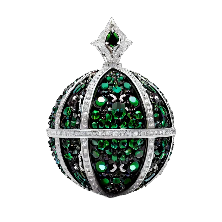 高級品 ジュエリー エメラルドのロイヤルオーブ 透過 PNG 画像 フリー素材 #8498