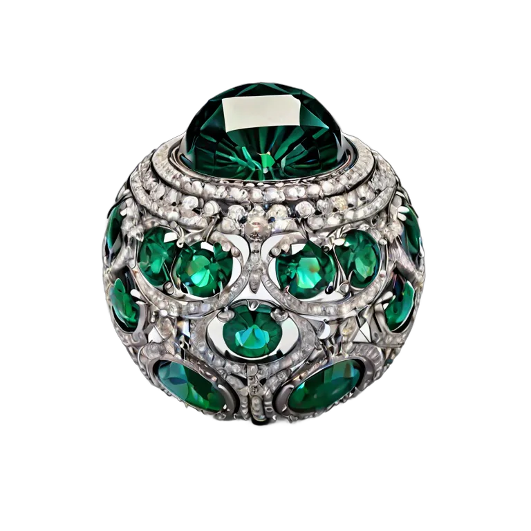 高級品 ジュエリー エメラルドのロイヤルオーブ 透過 PNG 画像 フリー素材 #8502