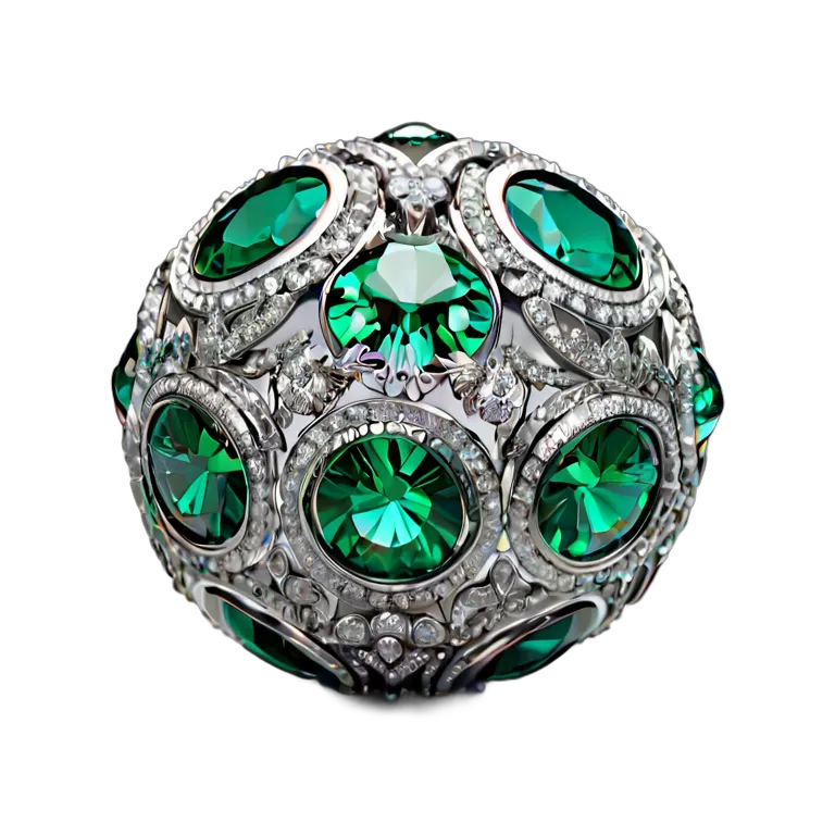 高級品 ジュエリー エメラルドのロイヤルオーブ 透過 PNG 画像 フリー素材 #8503