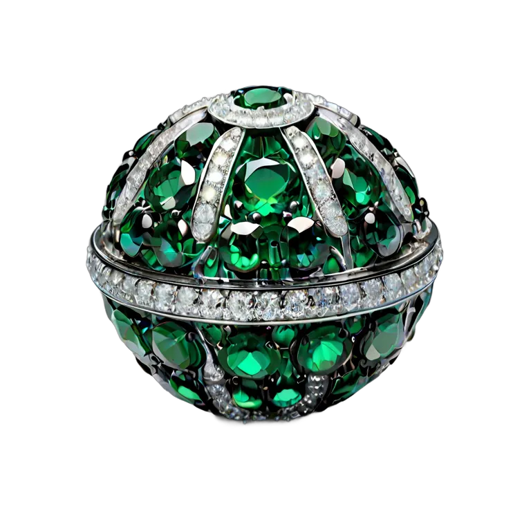 高級品 ジュエリー エメラルドのロイヤルオーブ 透過 PNG 画像 フリー素材 #8505