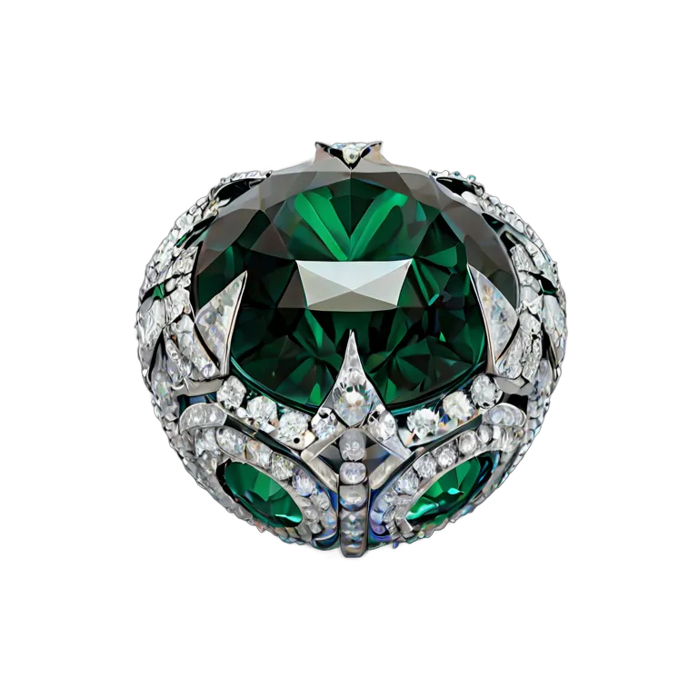 高級品 ジュエリー エメラルドのロイヤルオーブ 透過 PNG 画像 フリー素材 #8506