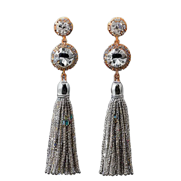 高級品 ジュエリー シルクと宝石のタッセルイヤリング 透過 PNG 画像 フリー素材 #8399